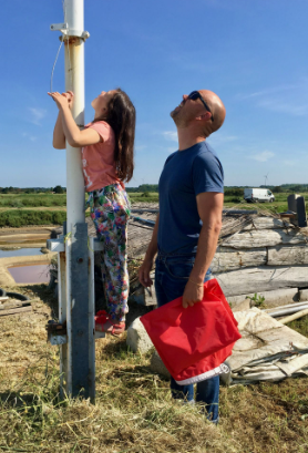 Stéphane Raffin levée du mât à l'Île d'Olonne en Vendée