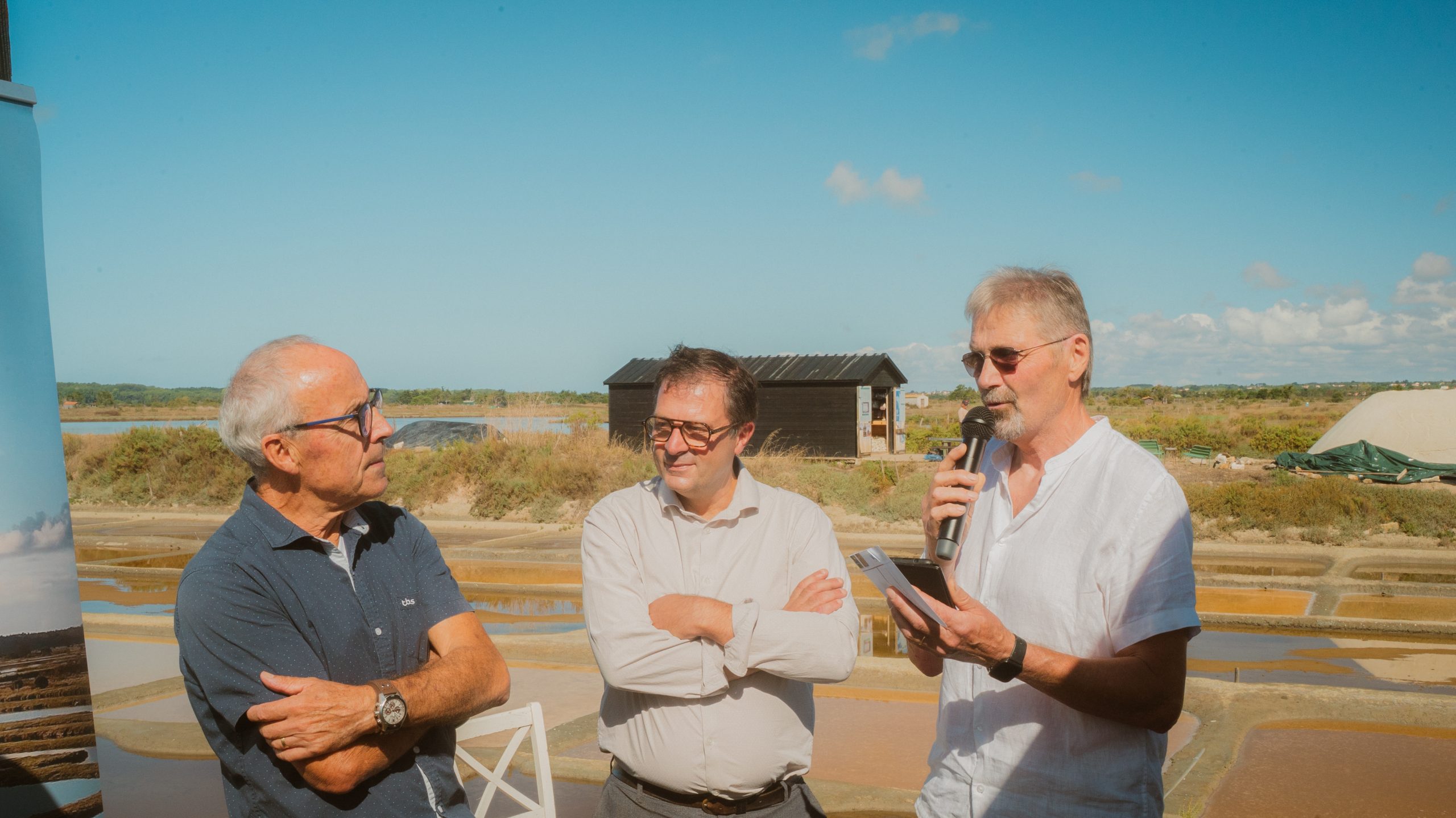 Daniel REMIGNON Stéphane VIOLLEAU ASMG Inauguration du mât marais île d'olonne